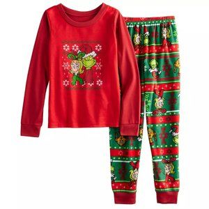Jammies For your Families Girls Top & Bottom Pajama Set - Red & Green - 4 - NWOT